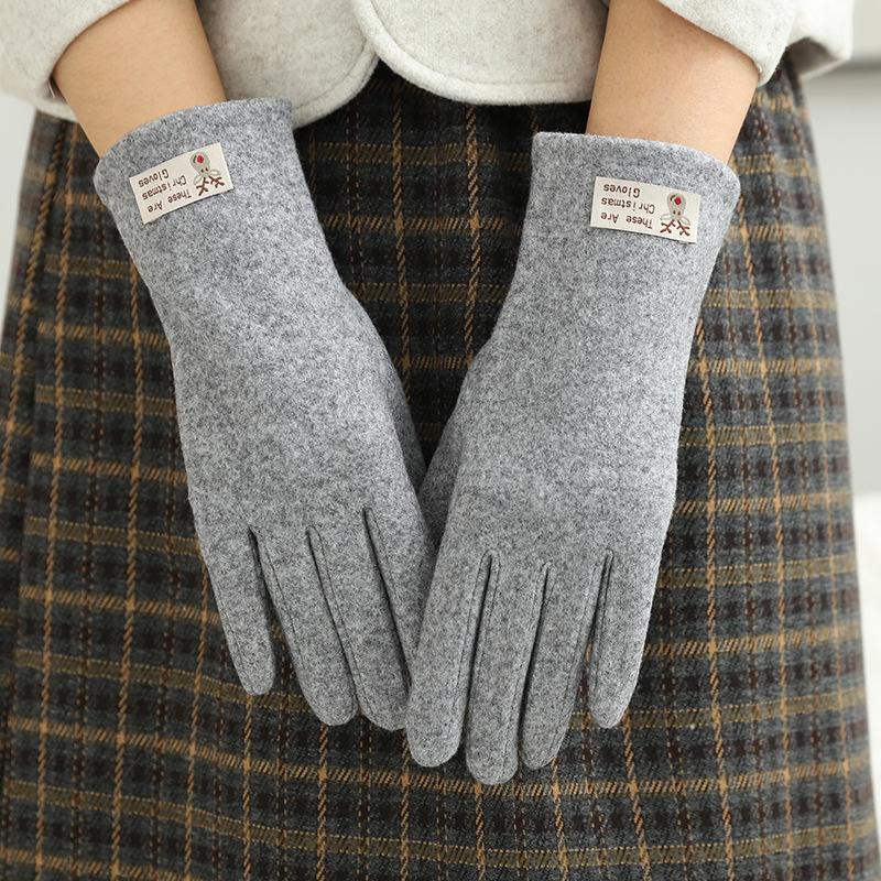 Women'S German Velvet Gloves Windproof And Warm Touch Screen Gloves Driving And Riding Touch Screen Warm Students Thickened And Velvet