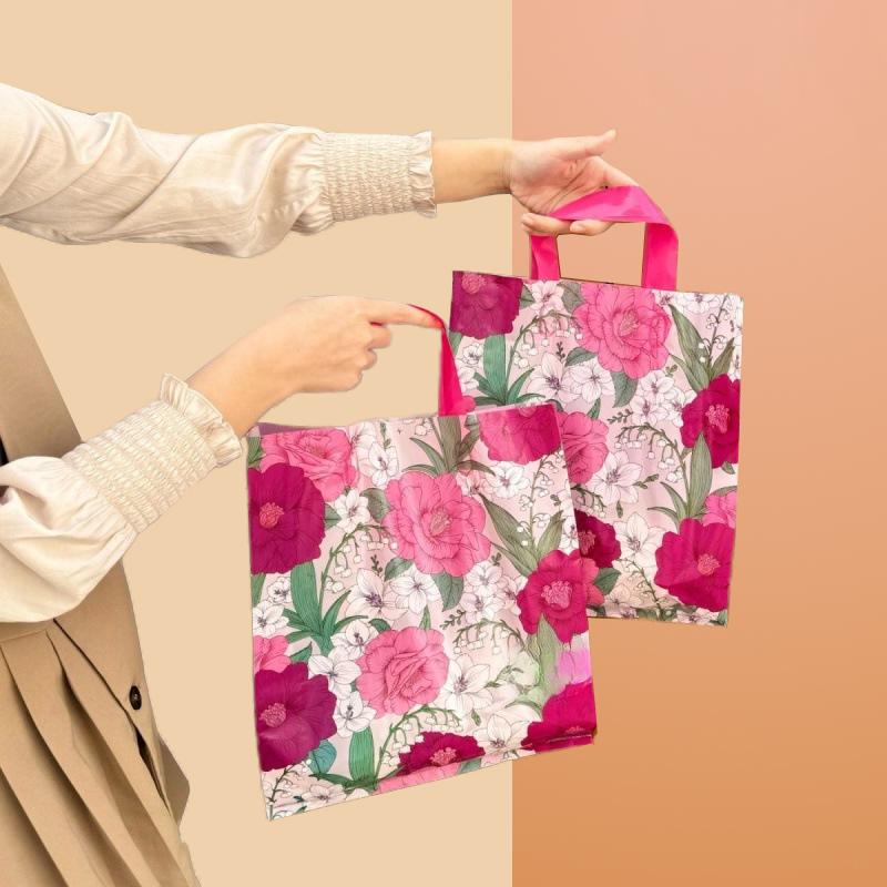 5шт пластиковая подарочная упаковка сумки сумки для покупок на День матери деловые принадлежности сумки с принтом камелии праздничные принадлежности