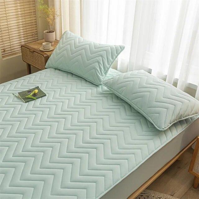 Постельное белье из соевого хлопка, толстый стеганый наматрасник, эластичный наматрасник, защита для матраса, постельное белье, мягкая подушка для кровати без наволочки