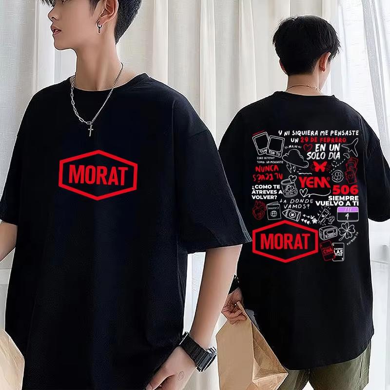 Rock Band Morat Tour 2025 Graphic Print T Shirts Unisex Women Hip Hop Trendy Harajuku T Shirt Oversized Cotton Fans Gifts TShirts