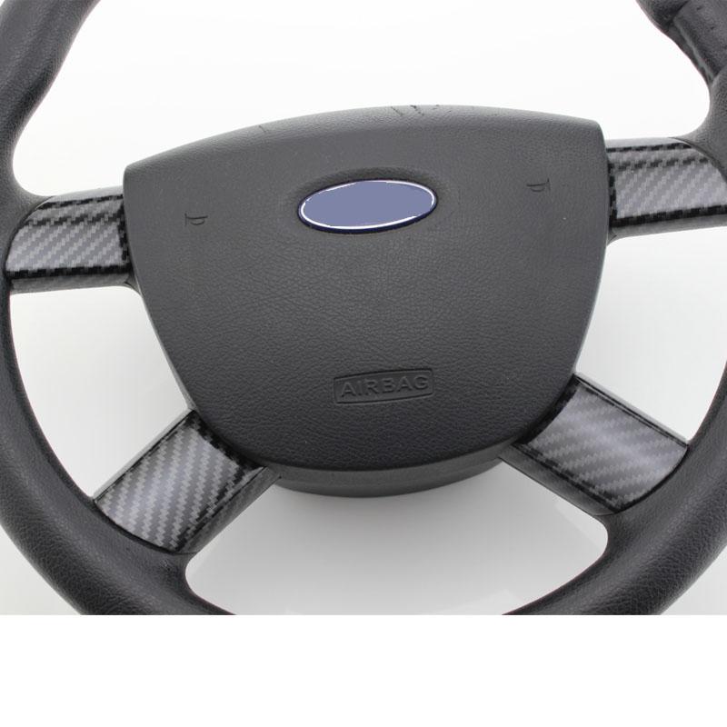 My Good Car Car Accessories Steering Wheel Buttons Panel Cover Trim Stickers Carbon Fiber for Ford Focus 2 MK2 2005 -