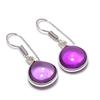 Шалфей Аметист Ручной работы Ювелирное изделие из стерлингового серебра 925 пробы Серьга 1,18" n7B51