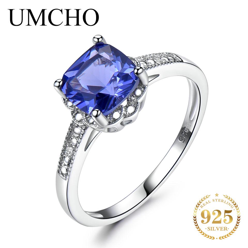 7 мм нано танзанит свадебные украшения из серебра 925 пробы квадратные кольца