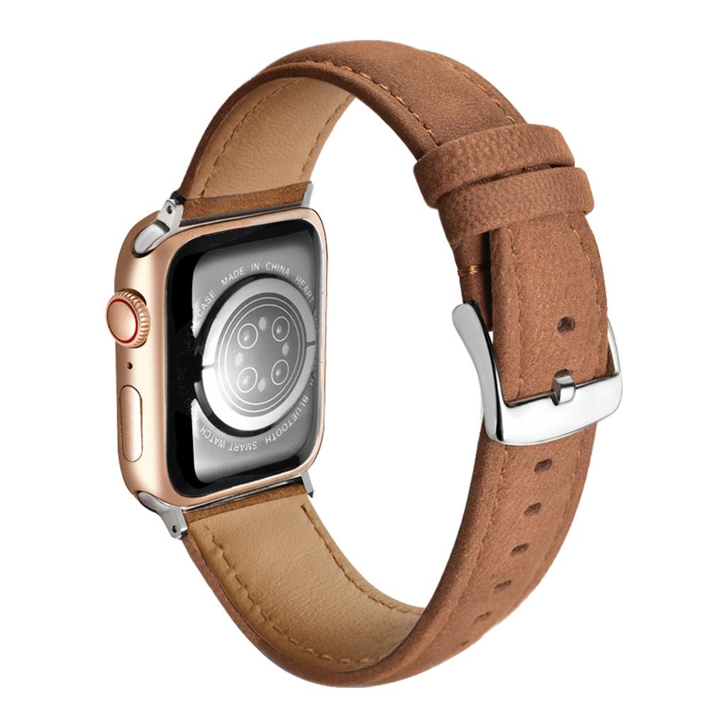 Top Layer Genuine Cow Leather Strap for Apple Watch Series 11 10 42mm/9 8 7 41mm/SE3 SE2 SE 6 5 4 40mm/3 2 1 38mm Quick Release Watch Band