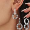 Black Stone Design Hoop Earrings Jewelry