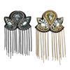 Epaulette Brooch Pin Bead Long Tassel Chain Electroplating Decor Diy Men Women Bling Epaulette Clothing Shoulder Jewelry