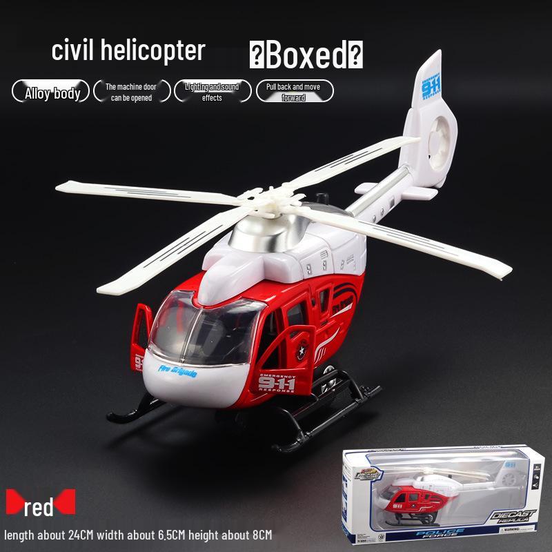 Helicopter Toy Model with Lights, Music, and Spinning Propeller