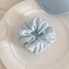 Cute Silk Satin Scrunchies Women Milk Blue Color Hair Rope Elegant Ponytail Holder Rubber Band Elastic Hairband Hair Accessories