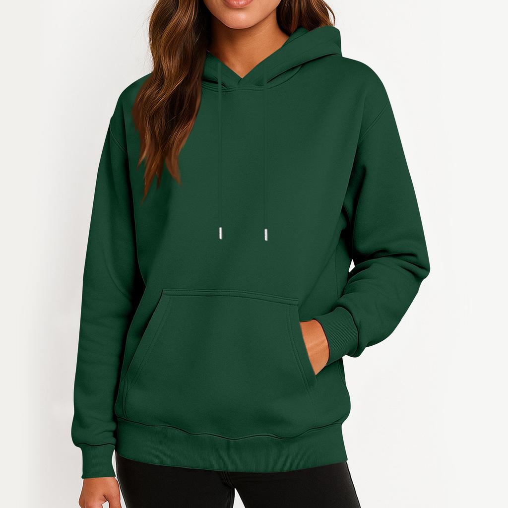 Women's Casual Fashion Sweatshirt Solid Color Hooded Sweatshirt
