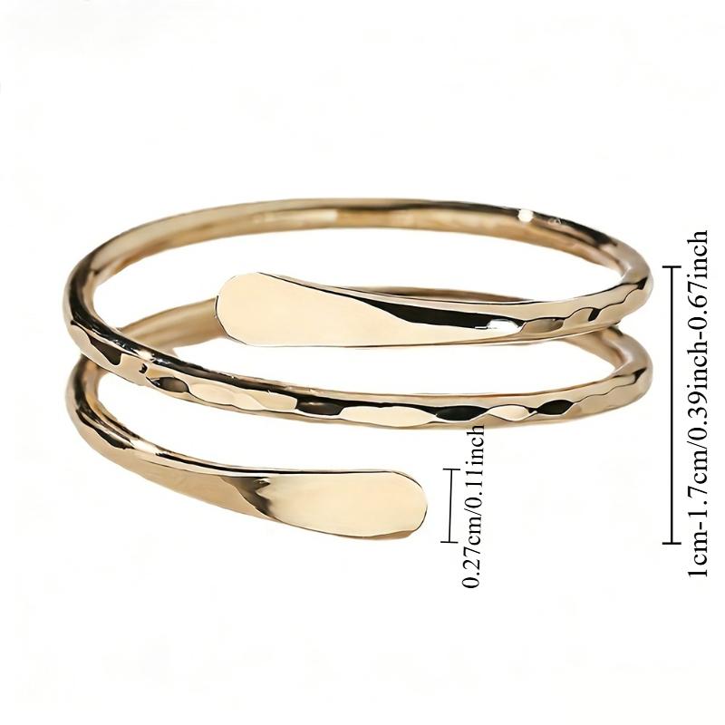 Women' Coil Ring - Plated Spiral Coil, Elegant Minimalist & Punk Style Suitable for Daily Wear, Parties, Coating for Year