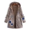 Womens Winter Warm Outwear Print Hooded Pockets Vintage Oversize Coats