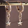 Простые индивидуальные золотые серьги-подвески в форме пентаграммы и звезды для женщин, модные ювелирные изделия в подарок
