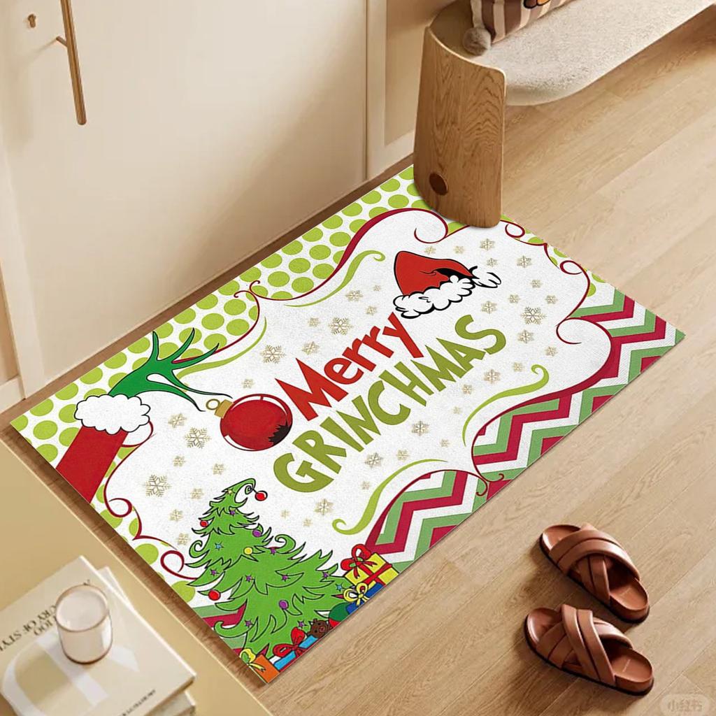 Xmas Welcome Christmas Mat Non-Slip And Washable Doormat Decoration Door Mat Entrance Rugs