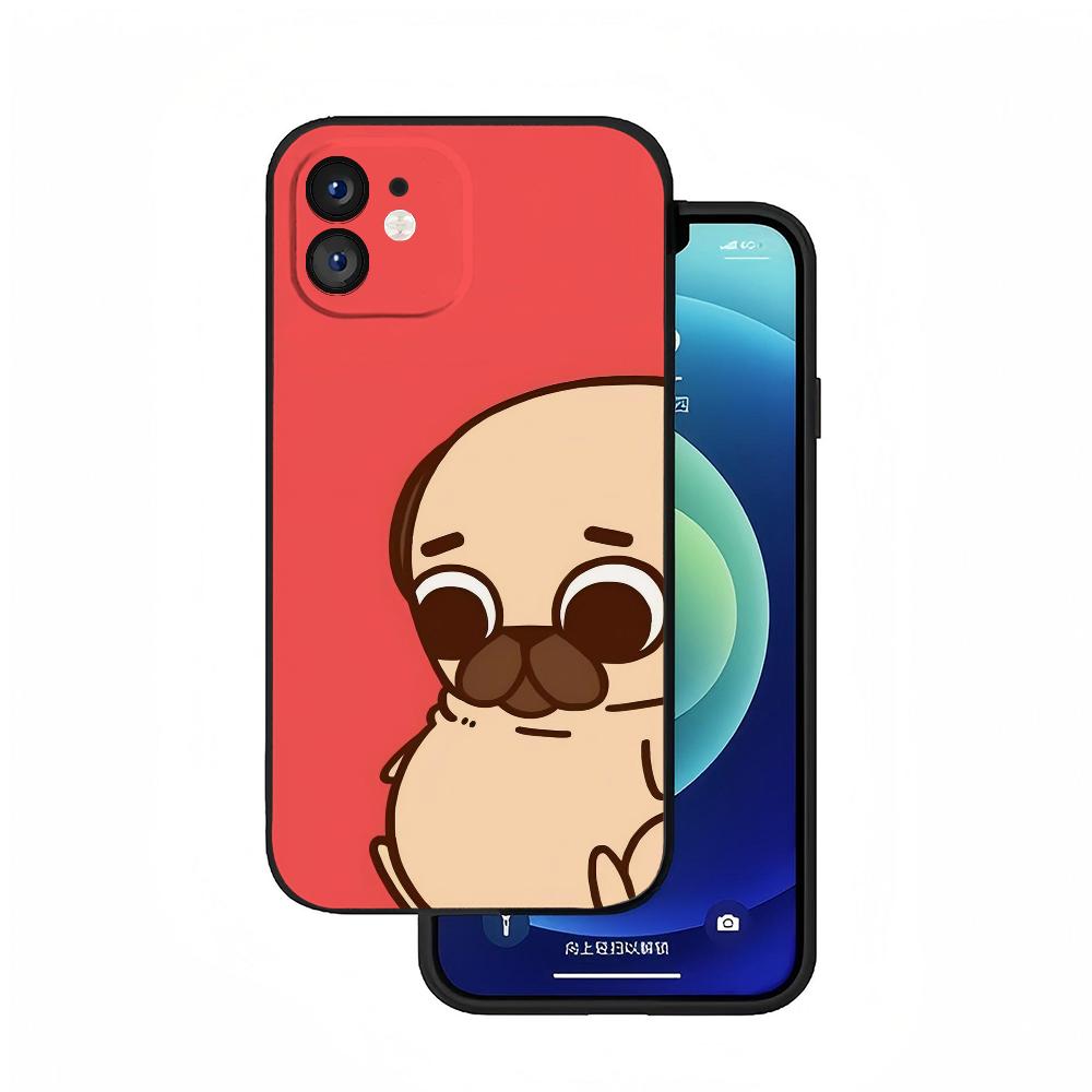 Чехол для телефона P-Puglie Dog Pug силиконовый мягкий для iPhone 16 15 14 13 12 11 Plus Pro Max Plus