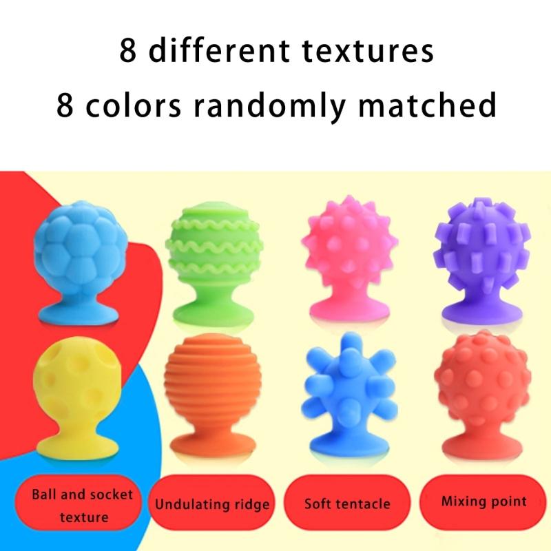 8pcs Sensory Suction Cup For Kids Textured Toy For Stress Relief And Concentrate Great For Classroom Teaching Purpose