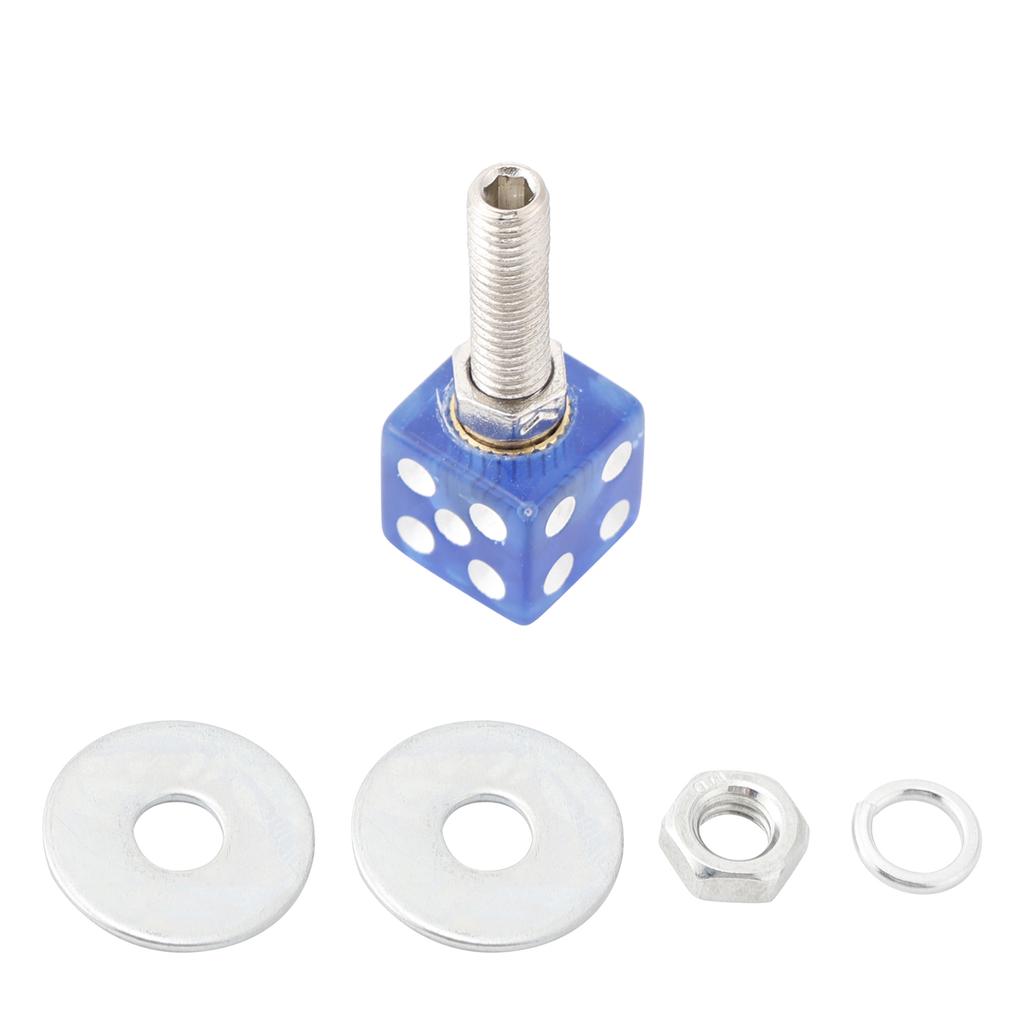 2x Болт-винт для номерного знака Custom DICE Синий пластик Мотоцикл Чоппер Боббер