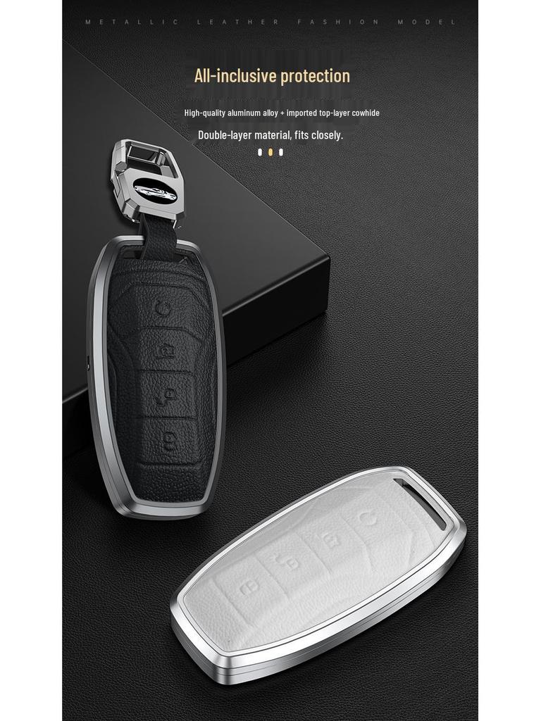BYD Car Key Fob Case: Qin Pro, Song PLUS, Han MAX, Tang E9 - Aluminum Alloy Shell and Buckle