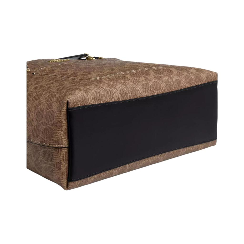 Coach Сумка-тоут Signature Canvas Хаки Кожа Большая Вместимость Для Ежедневного Использования CCD69-IMQRX