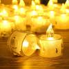 12Pcs LED Flameless Candle Lamp Simulation Acrylic Tea Lights Battery Operated Tears Candle Light for Party Home Decor