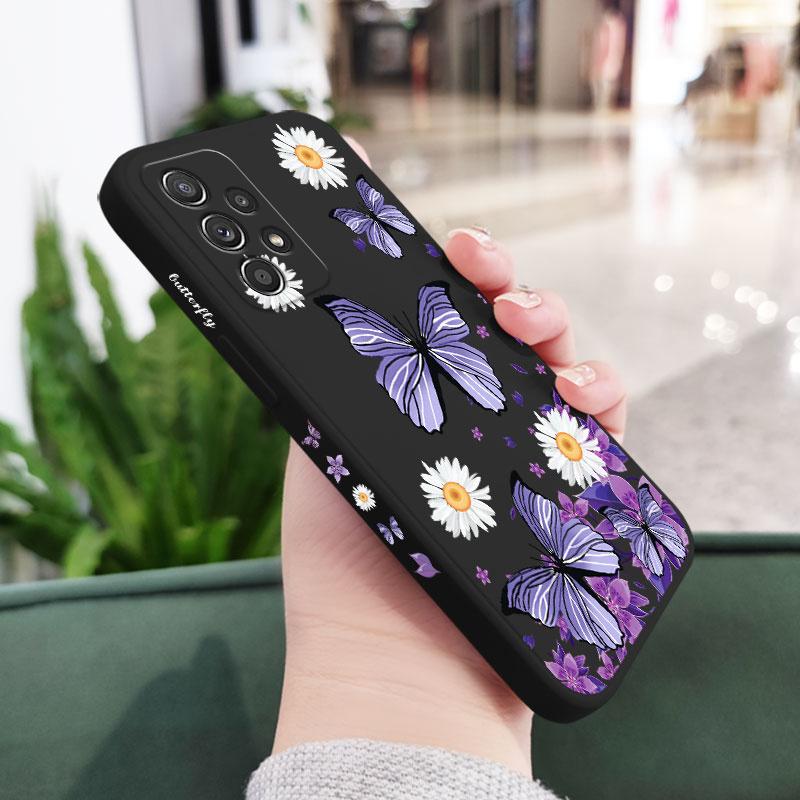 Purple Butterflies Case For Samsung A56 A54 A36 A34 A26 A24 A17 A16 A14 A73 A53 A33 A13 A72 A52 A32 A15 A25 A35 A22 A07 A06