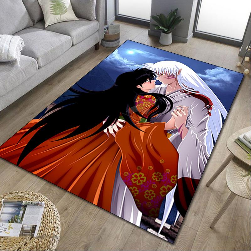 1Pc Inuyasha Print Rug - home decoration Carpet For Living Room Bedroom Flooring Computer Chair Area Rug