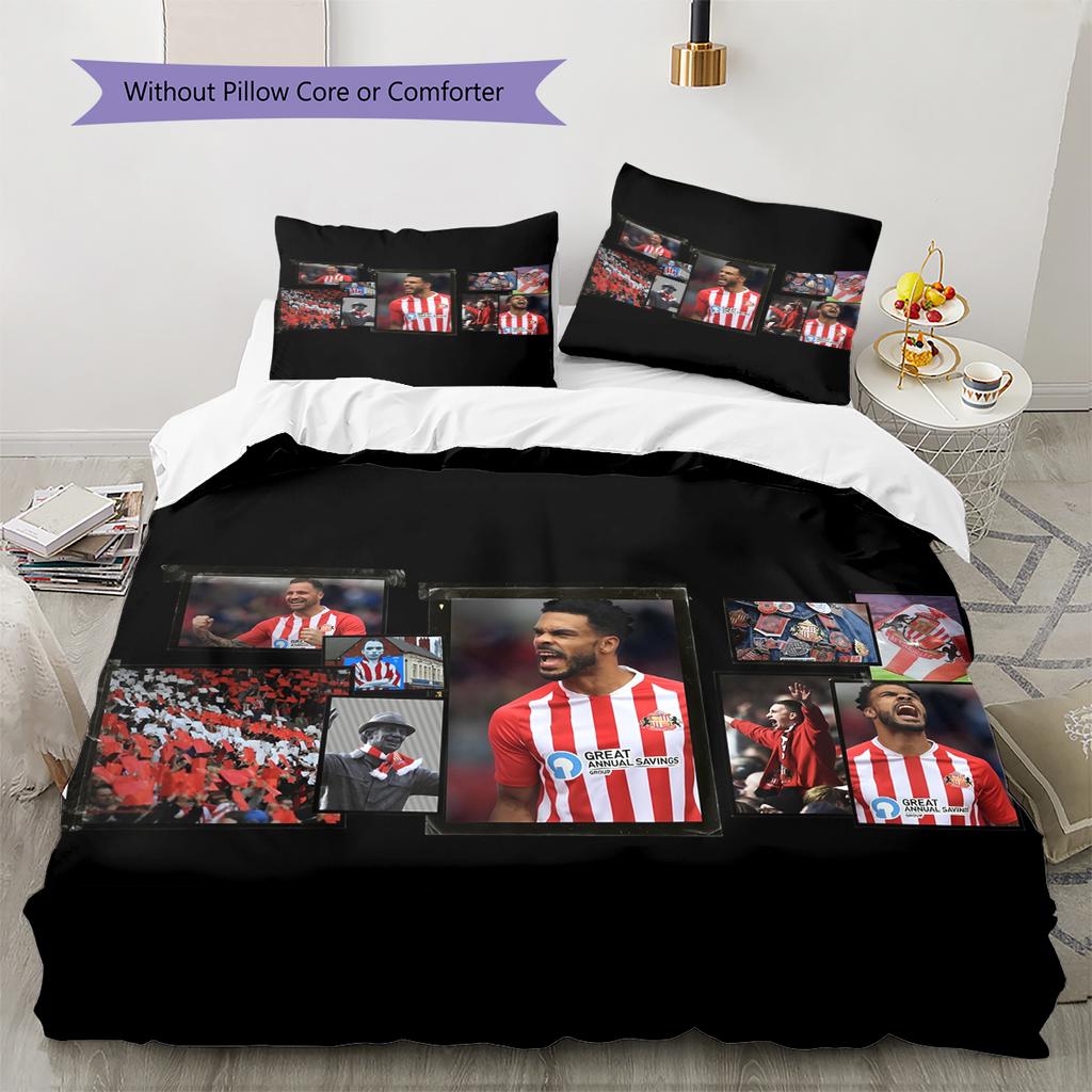 Madrid team Pattern Bedding Home Decoration Birthday Gift (1 * duvet cover + 2 * pillowcase, without core)