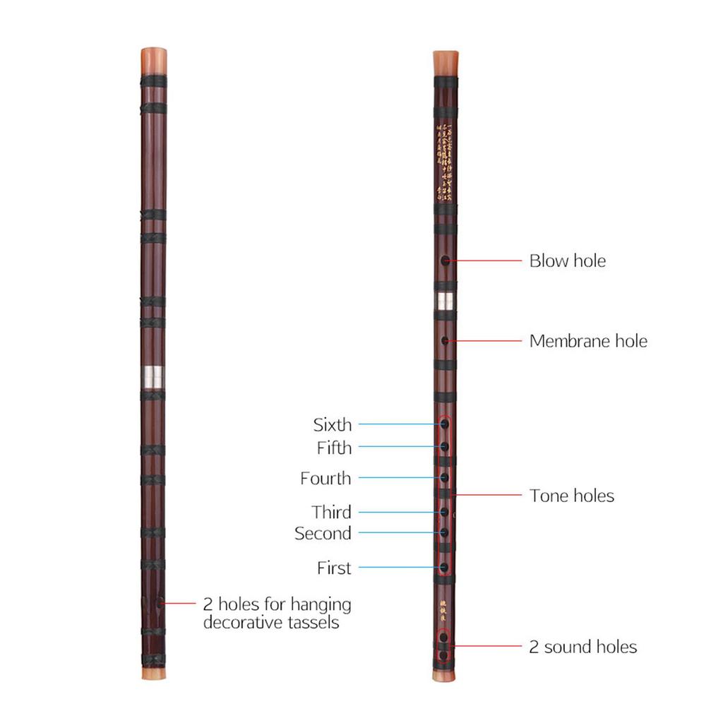 C Key Китайский традиционный инструмент Dizi Bitter Bamboo Flute с китайским узлом для начинающих