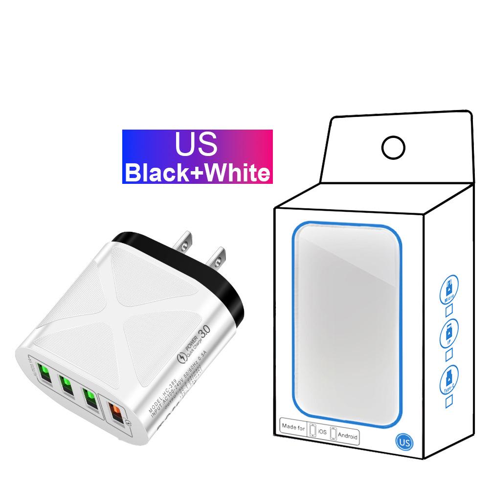 New QC3.0 4-Port Fast Charger: 5V/9V/12V European, American, British & Australian Standard