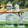 Transparent Hydration Vessel Plastic Water Jug with Handle And Leakproof Cap, Reusable Durable Large Capacity Bottle Portable Bottle, Storage