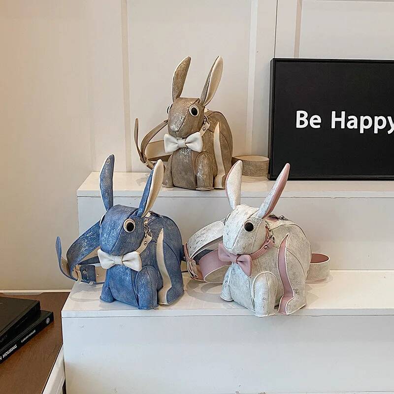 Смешная сумка через плечо с животными для женщин Милая сумка-кролик через плечо для девочек тренд универсальная сумка через плечо женская сумка