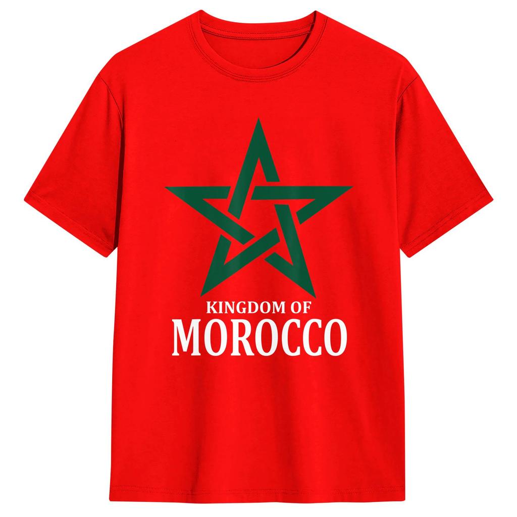 Kingdom Of Morocco Flag TShirts Men Casual 100 Cotton Tees O Neck Short Sleeve T Shirts UniqueClothes