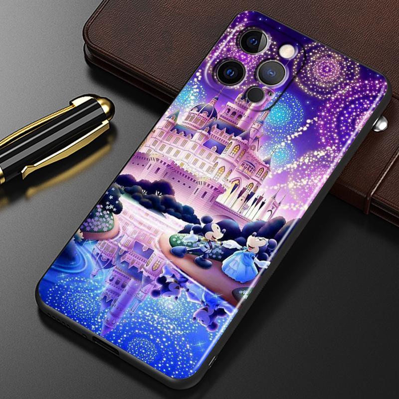 Фейерверк Минни Микки для iPhone 15 14 13 12 11 XS XR X 8 7 SE Pro Max Plus Mini черный чехол для телефона TPU