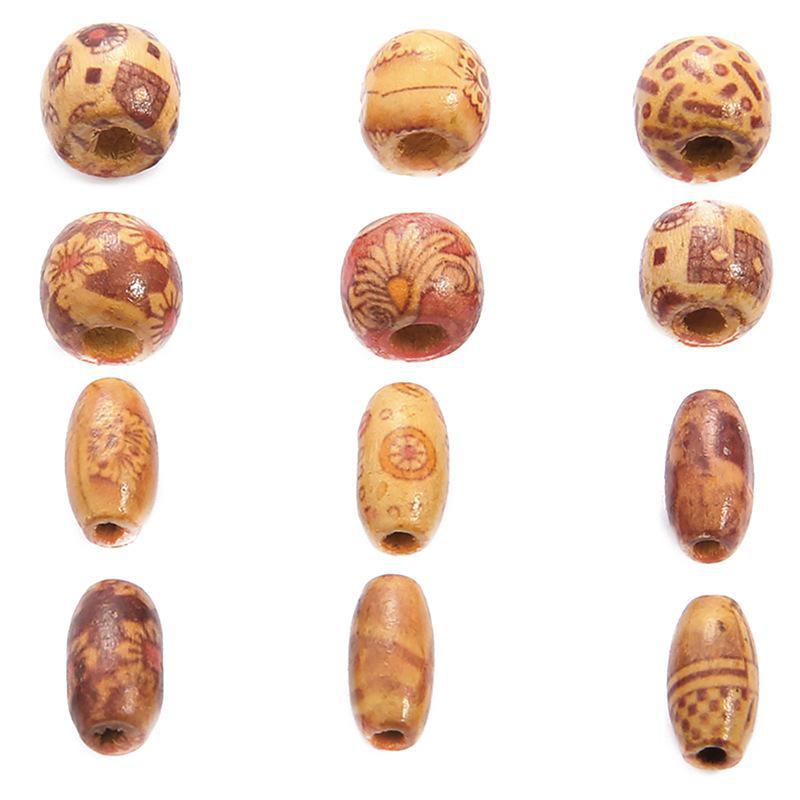Natural Wooden Chicken Wing Beads: Round, Flower Engraved Beads for DIY Buddha Necklaces, Bracelets, and Woven Lanyards