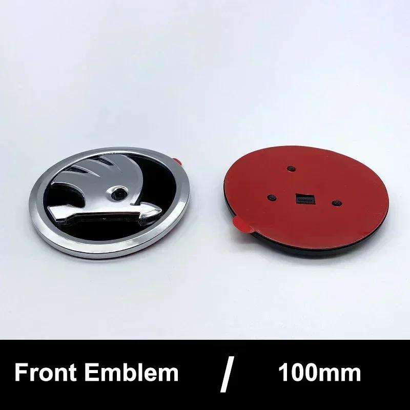 CHC1 2026 Hot For SKODA 100mm Front Emblem for SKODA Superb Fabia Octavia Citigo Kodiaq Karoq Kamiq Yeti Rapid Scala Vision Car Rear