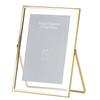 Gold Metal Glass Floating Picture Frame Heavyweight Contemporary Design Foldable Easel Stand Ideal Cherished Photos Decor