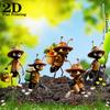 2D плоский набор из 5 шт. муравьев, акриловый декор для сада, многоразовый, для двора, газона, клумбы, уличные украшения, подарок