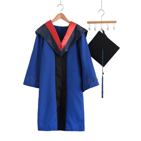 Graduation Gown with Cap Tassel Long Sleeves Anti-Wrinkle Traditional Academic Robe Ceremony Graduation Attire