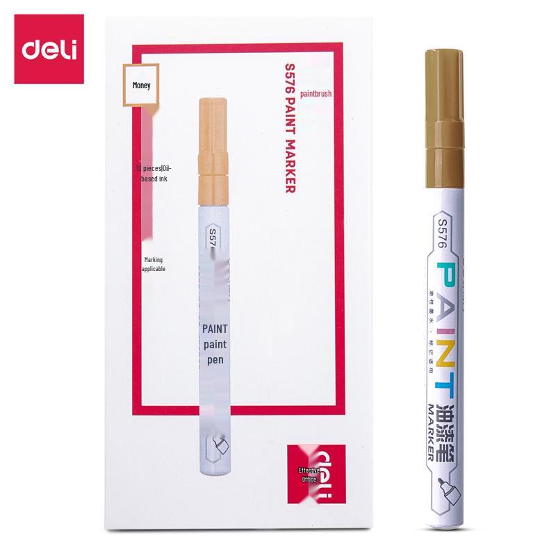 Маркер-краска для тонких работ Deli S576 - Серебристый, Белый, Черный, Красный Ремонтный маркер