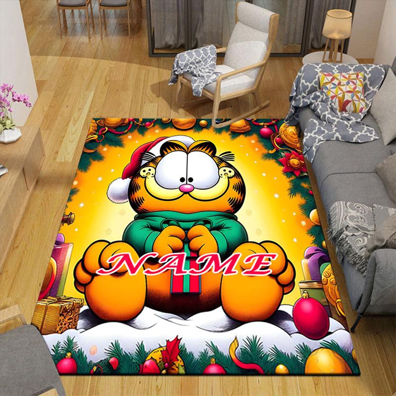 Custom 1Pc Christmas Garfield Celebration Rug Office Carpet Indoor Outdoor Entrance Doormat Nonslip Soft And Comfortable Living Room D291573