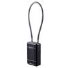 Sanwa Direct Key Storage Box, 4-Digit Dial, Large, 46cm Wire Length, Anti-Theft, 200-SL066BK