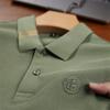 Autumn Long-Sleeved Polo Shirt Men's Cotton Lapel Business Fashion and Leisure Middle-Aged Suit T-shirt