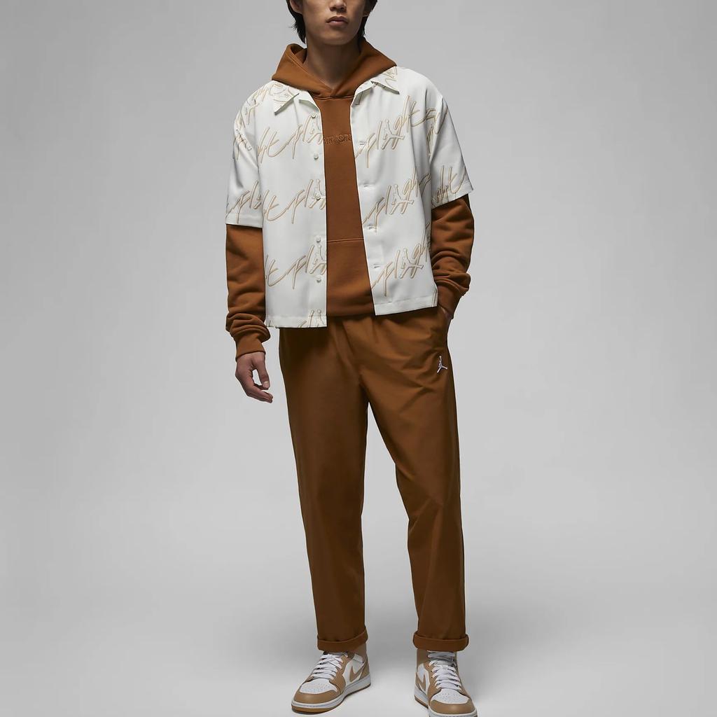 Jordan Свободная рубашка с коротким рукавом и принтом логотипа Allover, мужские топы белого цвета FB7323-133