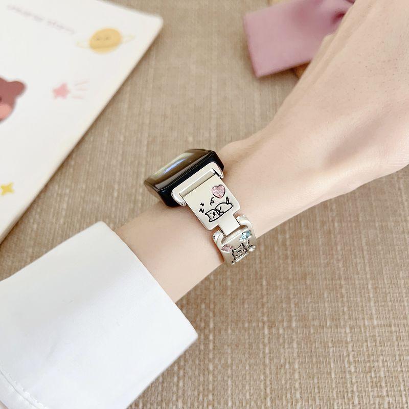 Щенячьи Цветные Алмазные Ремешки для Huawei Watch 10/9/8 Женские Сменные Браслеты Металлический Браслет для Huawei 8/9/10 Correa