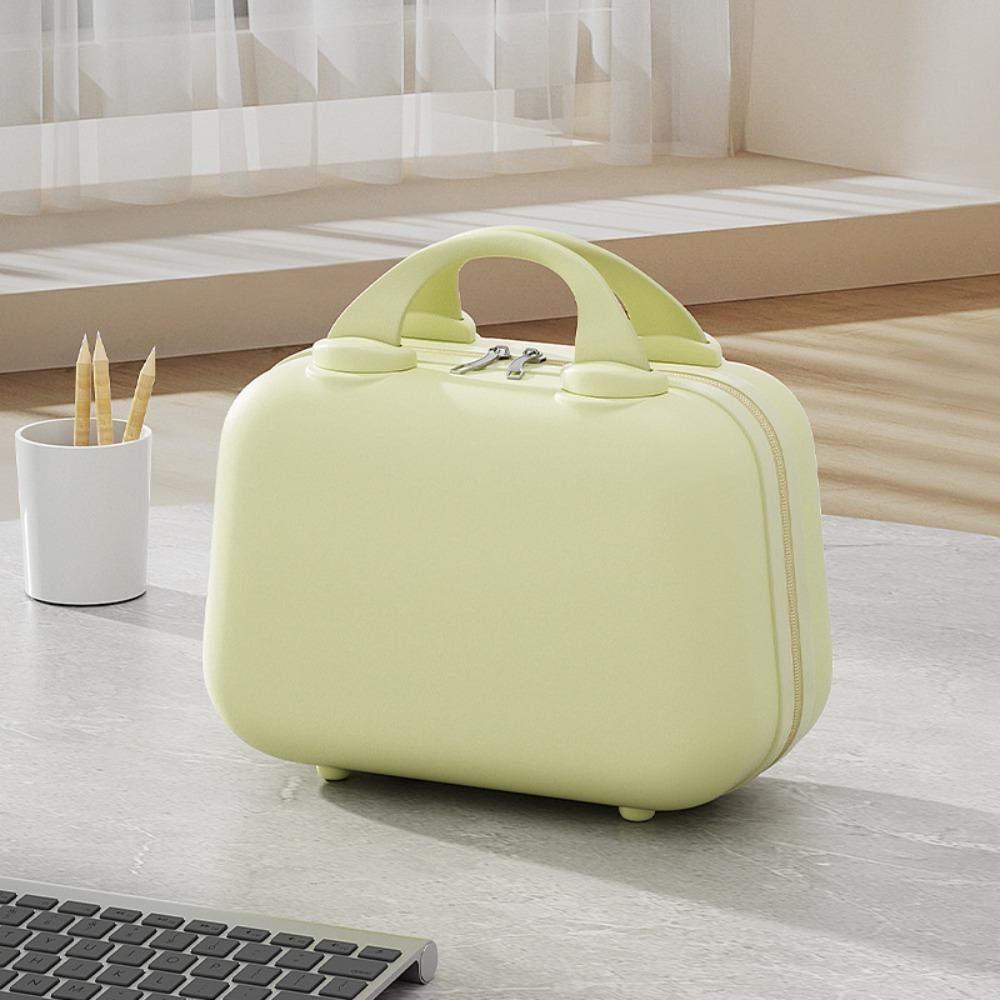 Square Box Solid Color Suitcase Large Capacity Makeup Case Casual 14-inch Cosmetic Cases  Women