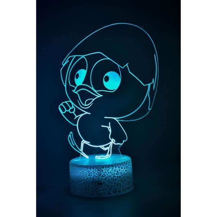 Lampe De Chevet 3D LED Calimero, Veilleuse Changement De Couleurs, Lampe Tactile Bureau Et Chambre, Idée Cadeau Noël Anniversaire