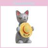 Standing Cat Resin Holding Straw Hat Ornament For Home And Photography Props