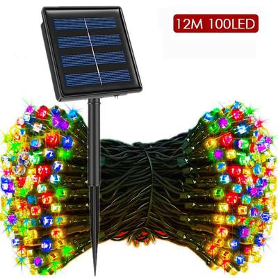 100LED уличные светодиодные солнечные гирлянды сказочный свет гирлянды на солнечной энергии 8 режимов садовые свадебные украшения водонепроницаемые