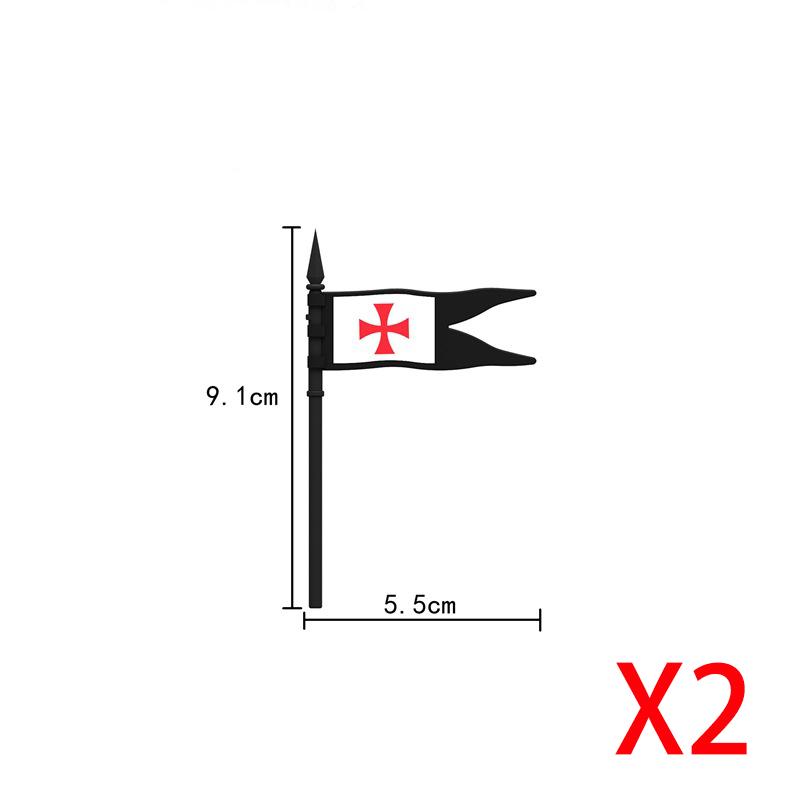 MOC Medieval Building Blocks Soldier Figures Weapons Accessories Armor Shield Flag Transport Ox Horse Mini Brick Toy Gift X010