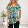 Женская летняя футболка с принтом зеленых листьев, футболки с коротким рукавом, повседневные топы с принтом