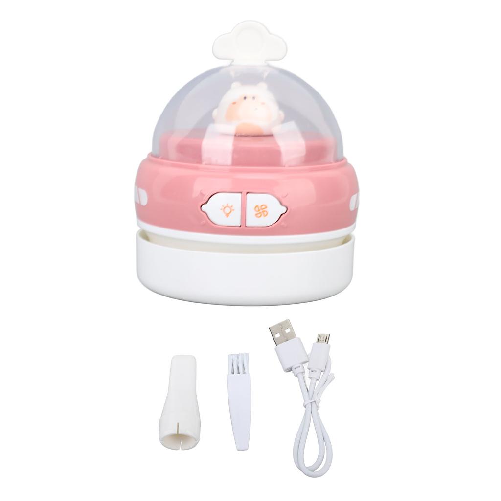 Desktop Vacuum Cleaner Portable Cordless USB Charging Handheld Efficient with Night Light Table Dust Sweeper for Pencil